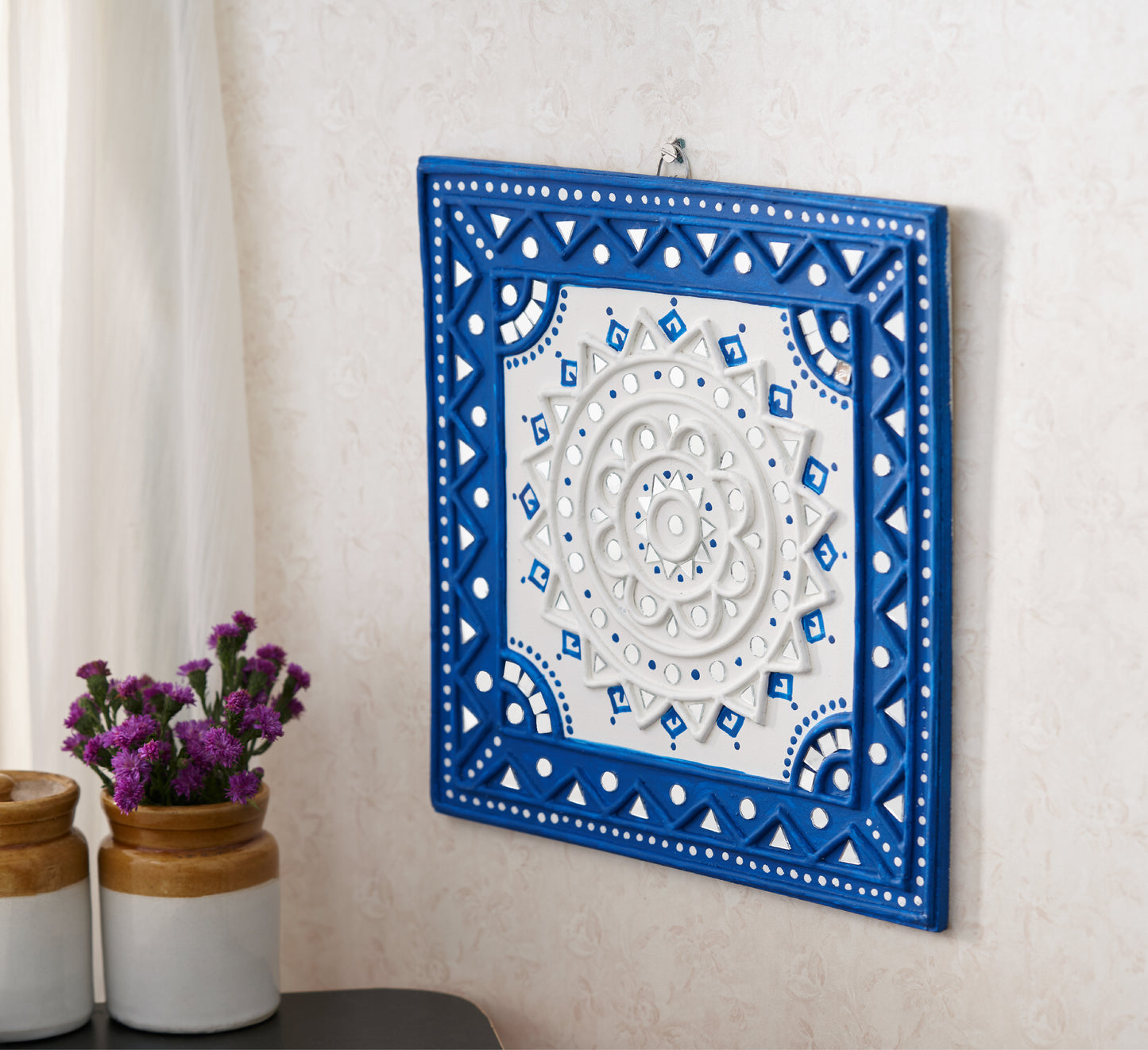 White Mandala Lippan Art