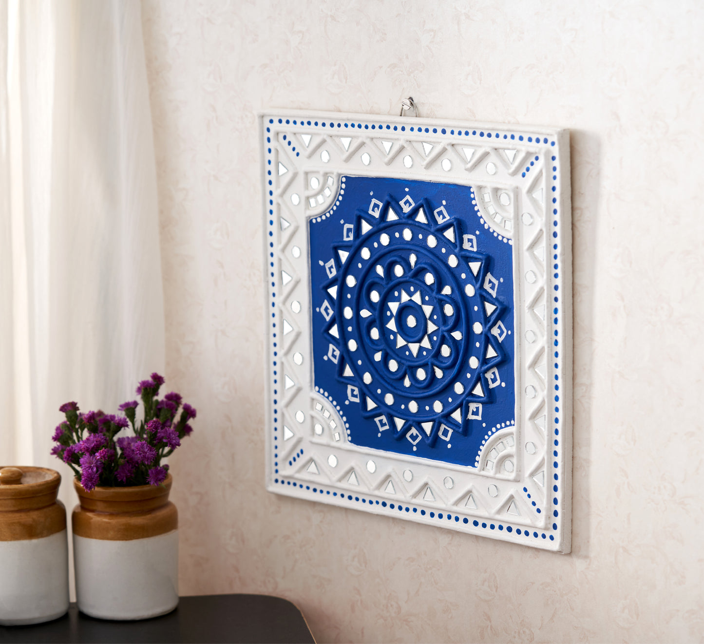 Blue Mandala Lippan Art