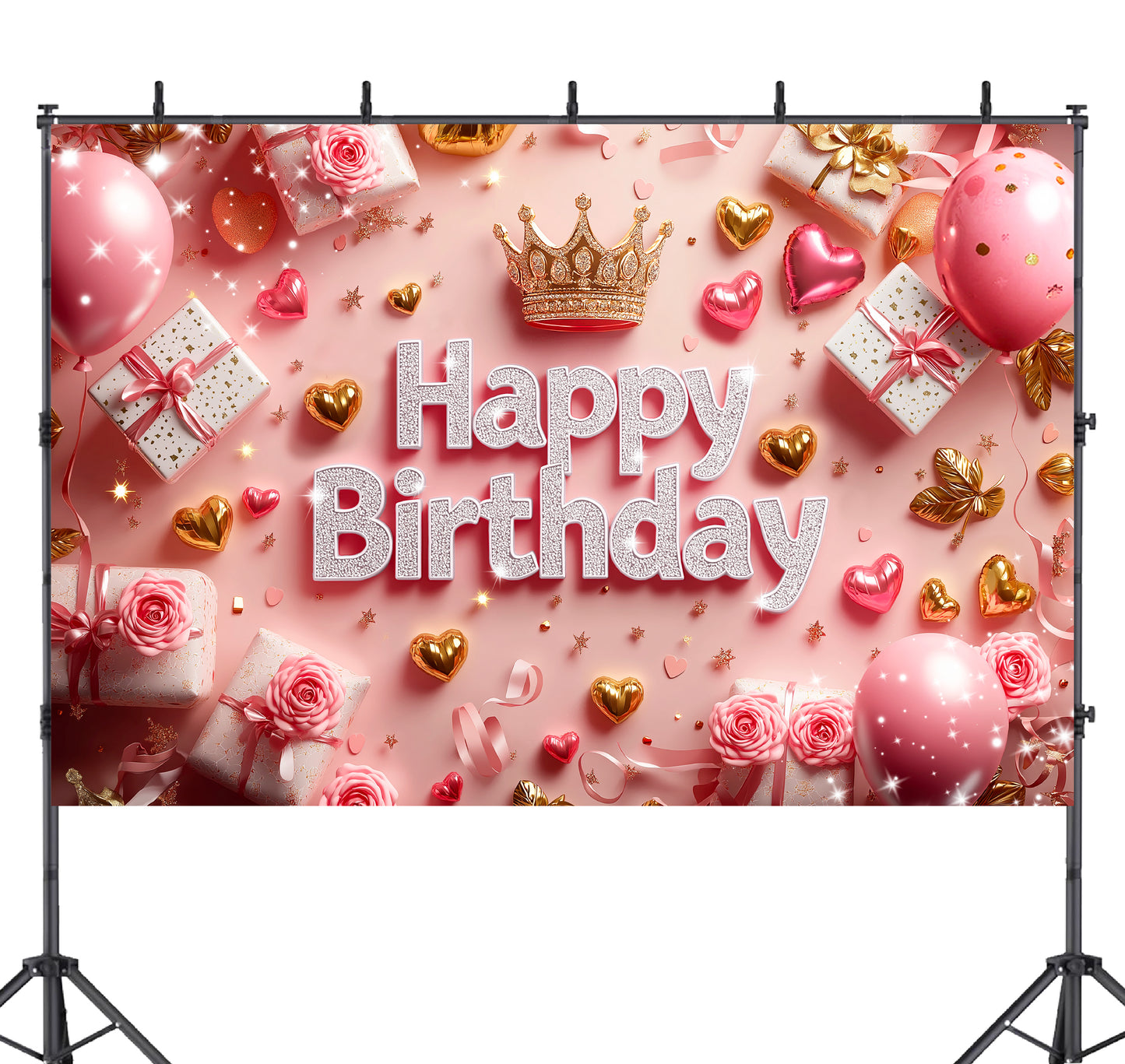 Pink Birthday Backdrop (6x4 ft)