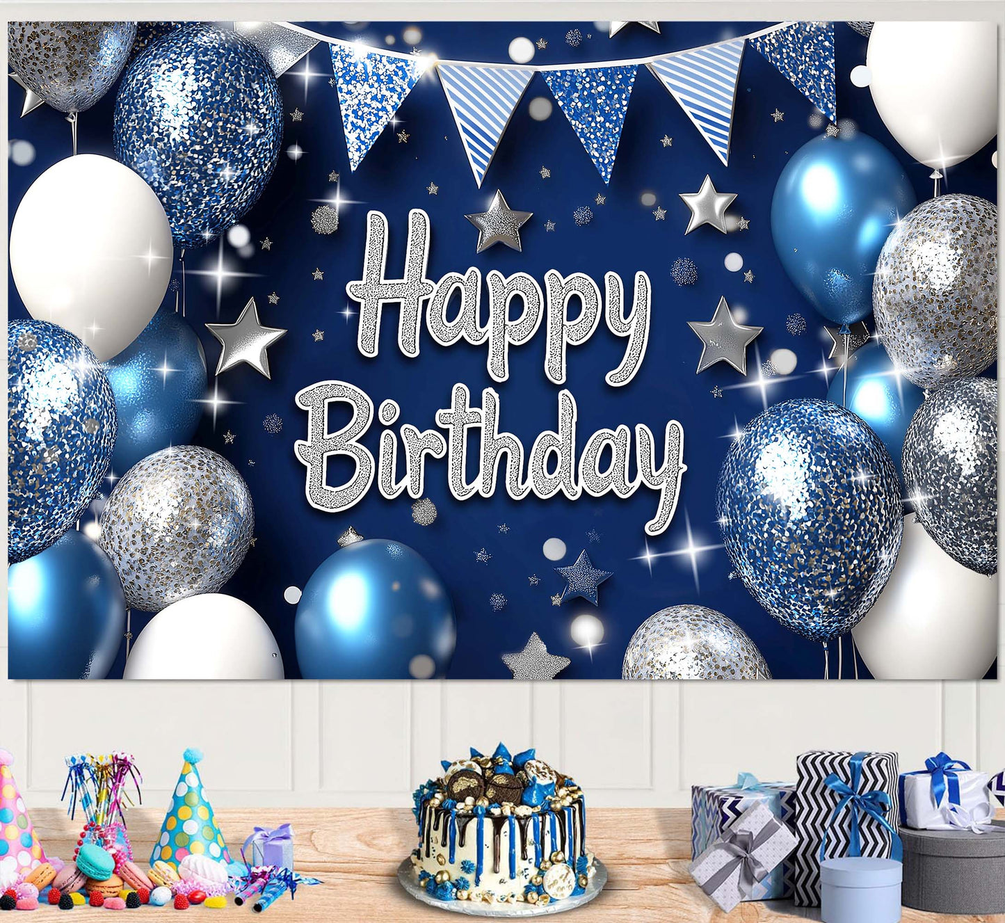 Blue Birthday Backdrop
