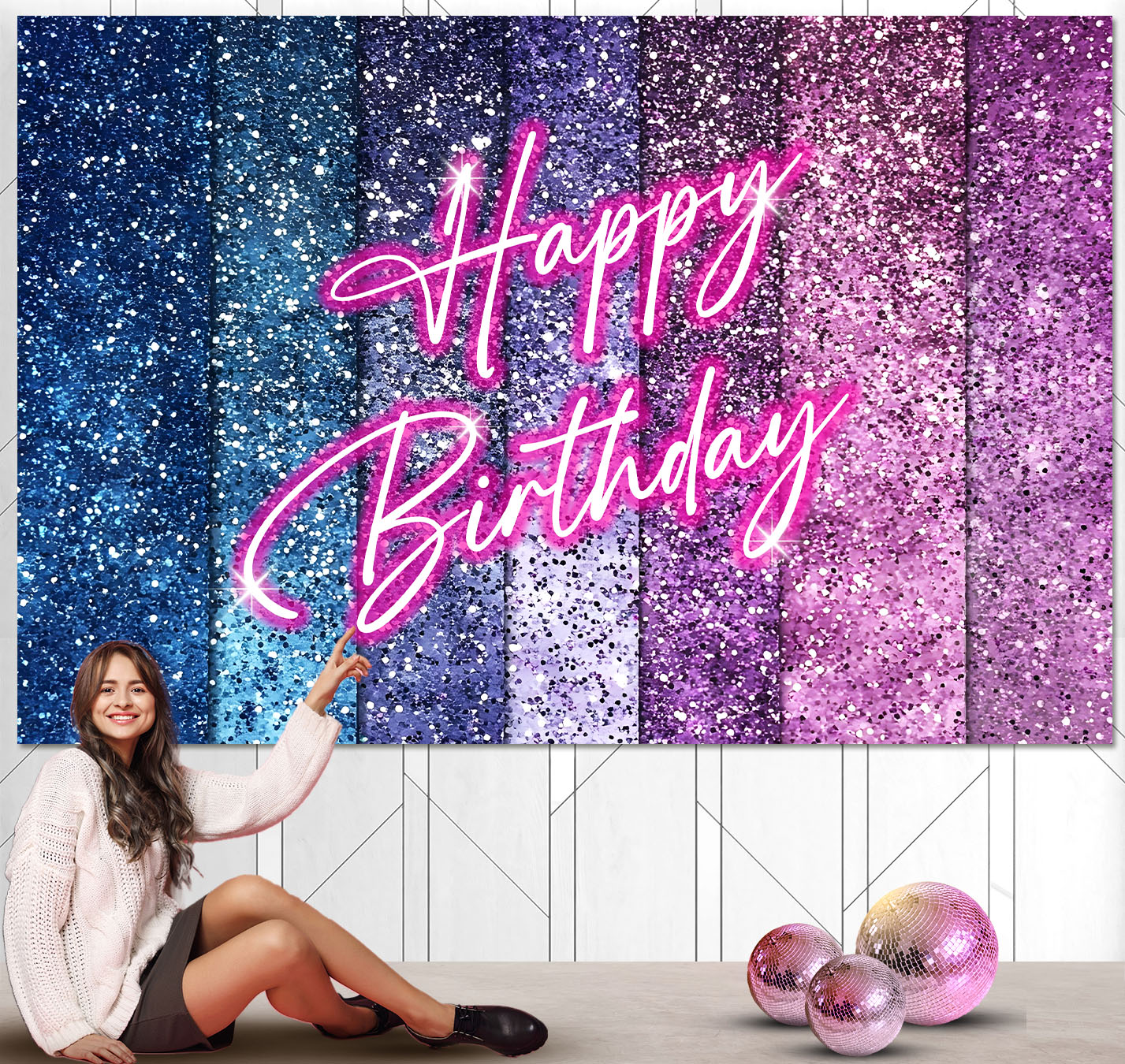Glitter Birthday Backdrop
