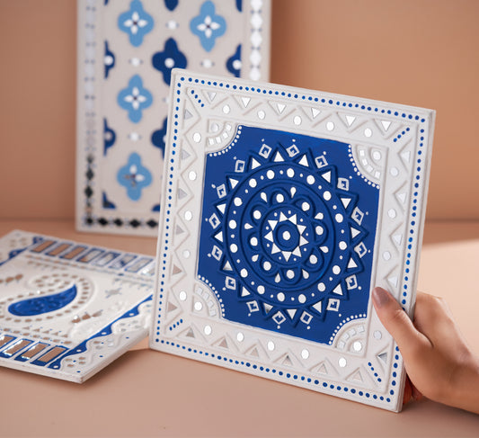 Blue Mandala Lippan Art
