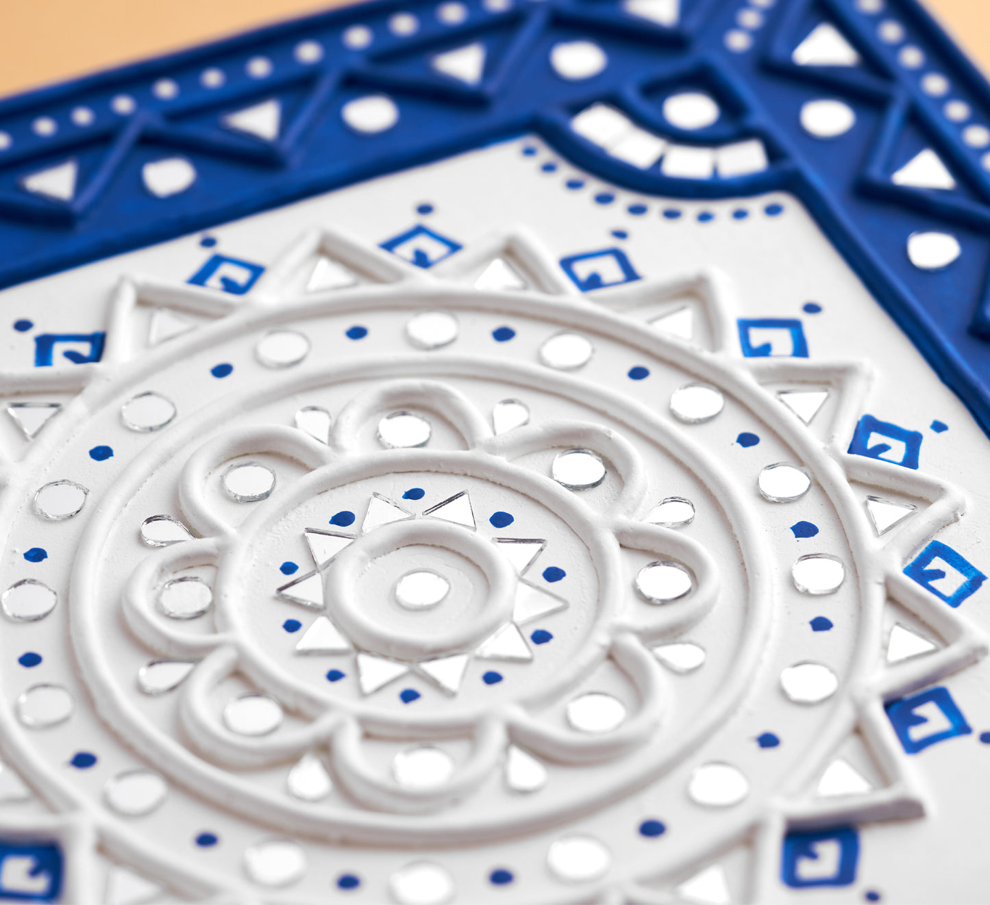 White Mandala Lippan Art