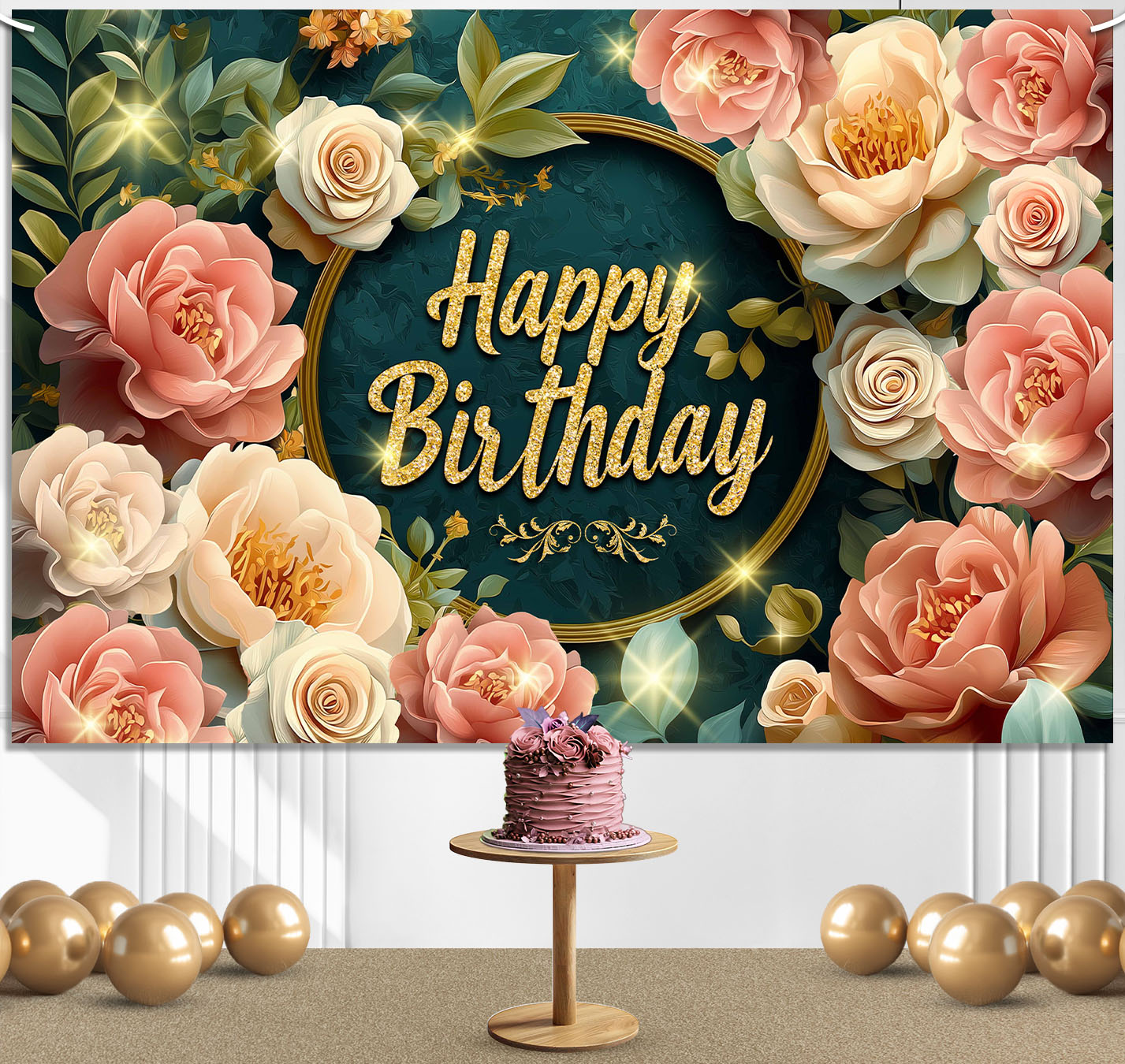 Sage Green Birthday Backdrop