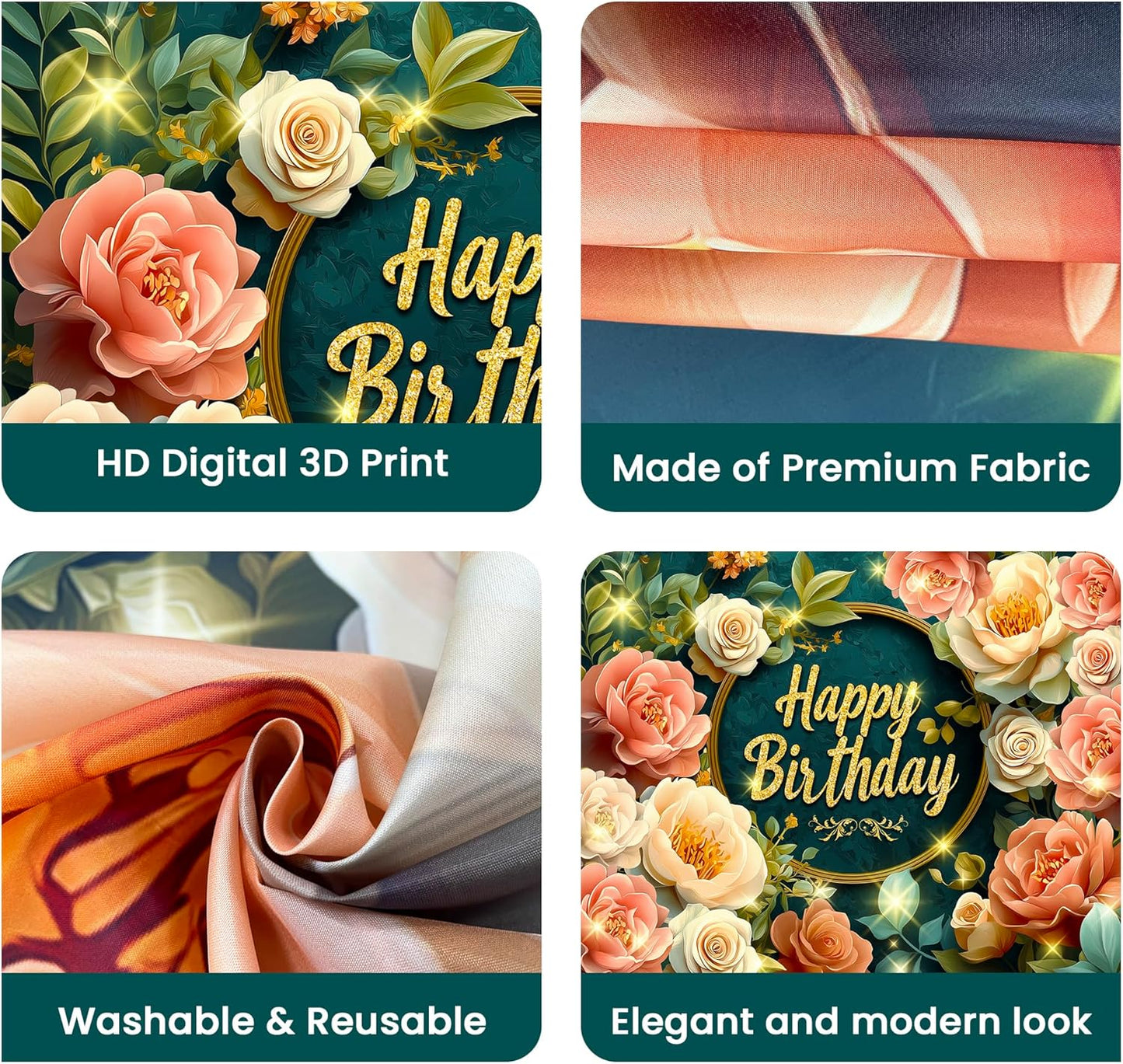 Sage Green Birthday Backdrop